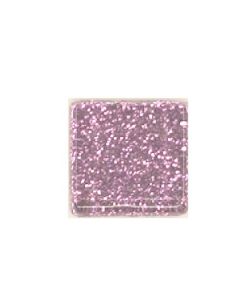 Glitter Crystal Glass Tile - 3/4" x 3/4" PINK GLITTER