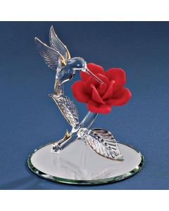 Hummingbird with Red Rose