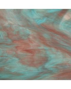 Wissmach Aqua Green, Purple, Opal and Clear Wispy Glass