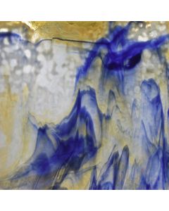Youghiogheny White, Cobalt Blue, Amber Mottled Glass