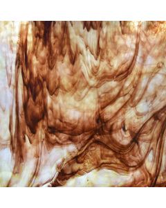 Youghiogheny White, Dark Brown Mottled Iridized Glass
