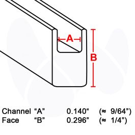 Flat U Zinc Channel, 1/4