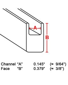 Flat U Zinc Channel, 3/8", 6' strip (ZB-375) Box (22 lb)