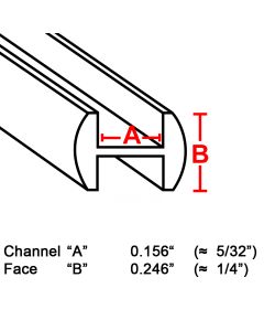 Round H Zinc Channel, 1/4", 6' strip (ZRH-250)