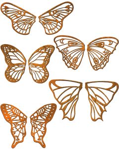 Medium Butterfly Wing Filigree, set/5