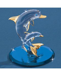 Dolphin and Baby on Blue Mirror