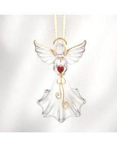 Angel with Red Crystal Heart Ornament