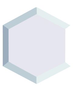 Clear Hexagon Bevel, 6" x 6"