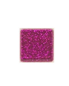 Glitter Crystal Glass Tile - HOT PINK GLITTER