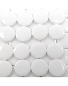 ECO FRIENDLY RECYCLED GLASS TILE 18mm Round - MARSHMALLOW