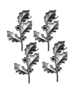 Holly Leaf Hand Cast Sculpture, pack/4