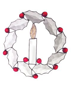 Large Holly Wreath Favorite Christmas Bevel Cluster
