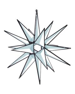 Clear 3-D Open Center Star Bevel Cluster, 18 Point, 8-1/4"