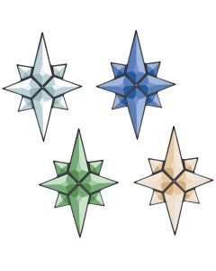 Flat Star Bevel Cluster, 5" x 7"