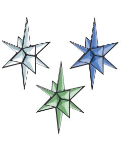 3-D Closed Center Star Bevel Cluster, 6-7/8" x 5-1/8"