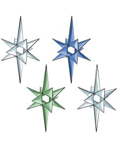 3-D Open Center Star Bevel Cluster, 11-1/2" x 9-1/2"