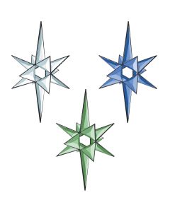 3-D Open Center Star Bevel Cluster, 13-1/2" x 10-1/4"