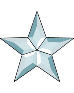 5 Point Star Bevel Cluster, 7"
