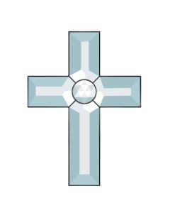 Clear Cross with Jewel Bevel Cluster