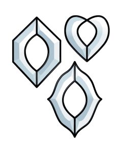 Crystal Gems Bevel Cluster, set/3