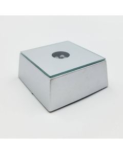 2" Square Battery Powered LED Silver Base