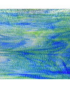 Wissmach Dark Blue & Green Cathedral Ripple Glass, backlit