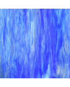 Wissmach Blue, White, & Clear Wispy Iridized Glass