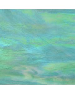 Wissmach Turquoise, White & Clear Wispy Iridized Glass