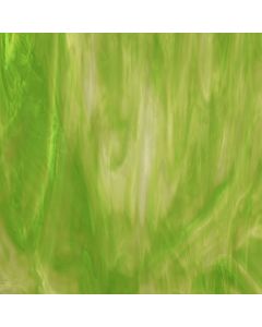 Wissmach Apple Green, White & Clear Wispy Glass