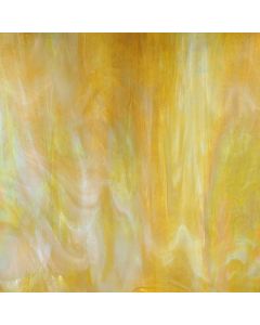 Wissmach Medium Amber, White Opal and Clear Wispy Iridized Glass