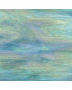 Wissmach Sky Blue, White & Clear Wispy Iridized Glass