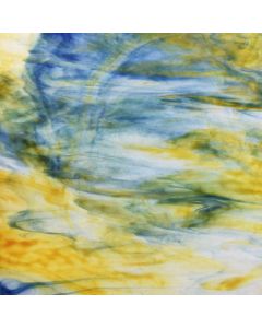 Youghiogheny Ice White, Blue, Yellow Stipple Glass