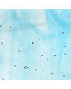 Wissmach Crystal and Deep Sky Blue Luminescent Prisma Fusible COE 96 Glass