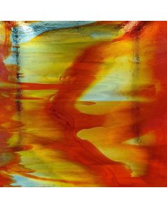 Youghiogheny Honey Cathedral with Red and Gray streaks, COE96 Glass